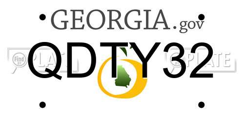 QDTY32 Georgia License Plate
