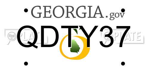 QDTY37 Georgia License Plate