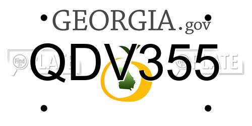 QDV355 Georgia License Plate