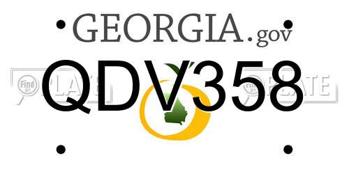 QDV358 Georgia License Plate