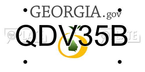 QDV35B Georgia License Plate