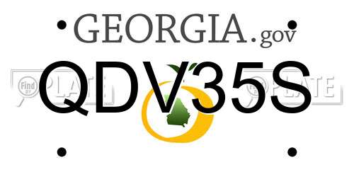QDV35S Georgia License Plate