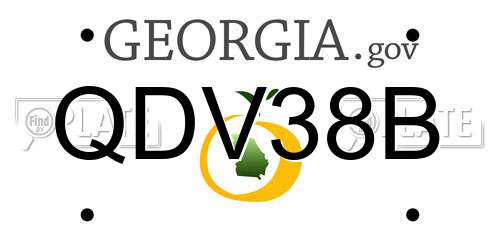 QDV38B Georgia License Plate
