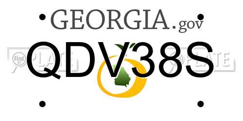 QDV38S Georgia License Plate