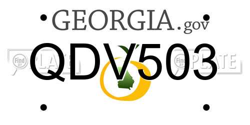 QDV503 Georgia License Plate