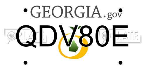 QDV80E Georgia License Plate