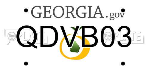 QDVB03 Georgia License Plate