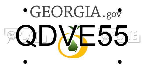 QDVE55 Georgia License Plate