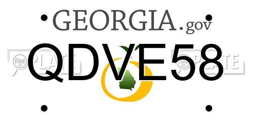 QDVE58 Georgia License Plate