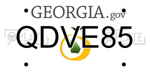 QDVE85 Georgia License Plate