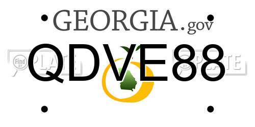 QDVE88 Georgia License Plate