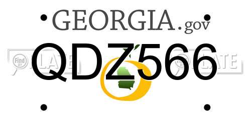 QDZ566 Georgia License Plate