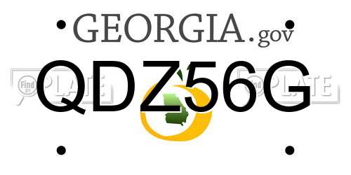 QDZ56G Georgia License Plate