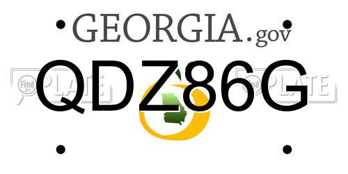 QDZ86G Georgia License Plate