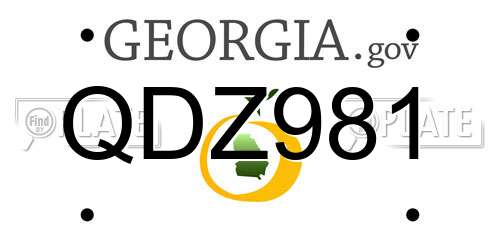 QDZ981 Georgia License Plate