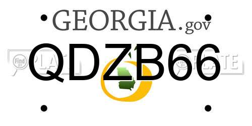 QDZB66 Georgia License Plate