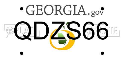 QDZS66 Georgia License Plate
