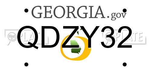 QDZY32 Georgia License Plate