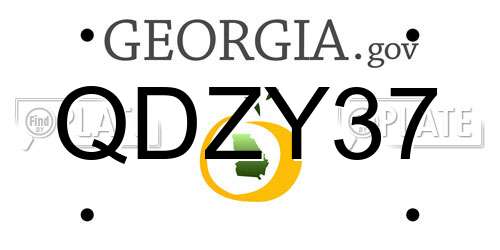 QDZY37 Georgia License Plate