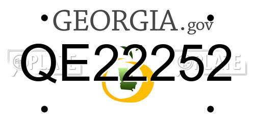 QE22252 Georgia License Plate