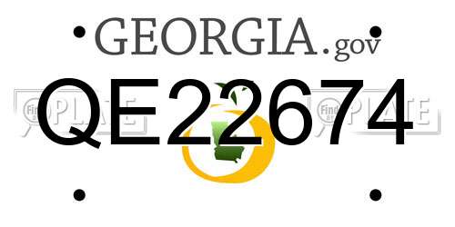 QE22674 Georgia License Plate