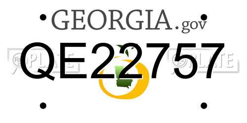 QE22757 Georgia License Plate