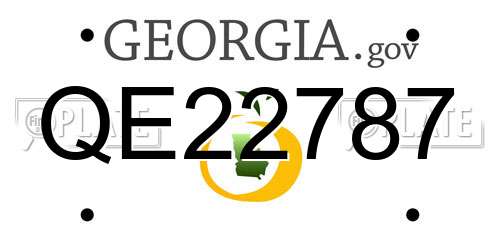 QE22787 Georgia License Plate