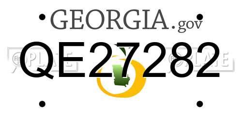 QE27282 Georgia License Plate