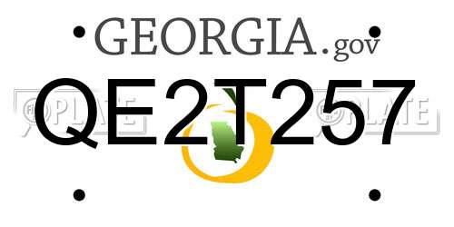 QE2T257 Georgia License Plate