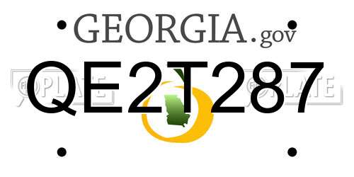QE2T287 Georgia License Plate