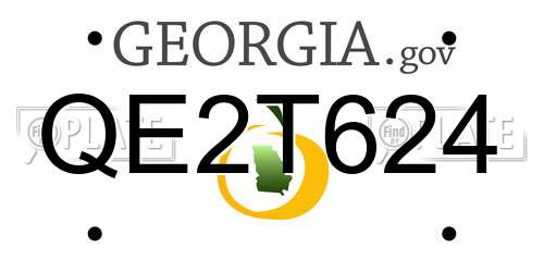 QE2T624 Georgia License Plate