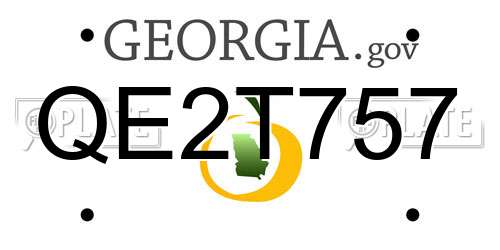 QE2T757 Georgia License Plate