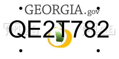 QE2T782 Georgia License Plate