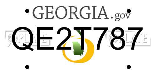 QE2T787 Georgia License Plate