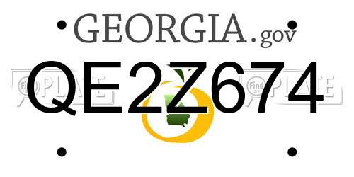 QE2Z674 Georgia License Plate