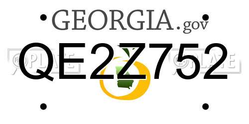 QE2Z752 Georgia License Plate