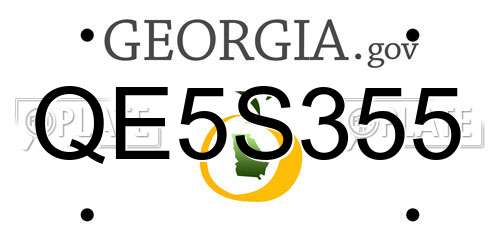 QE5S355 Georgia License Plate