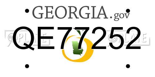 QE77252 Georgia License Plate