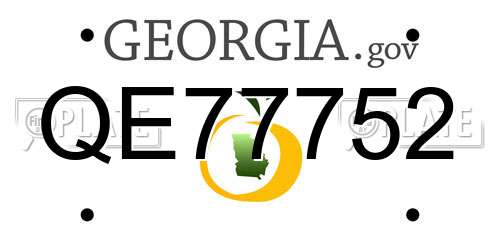 QE77752 Georgia License Plate