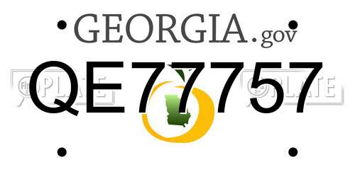 QE77757 Georgia License Plate