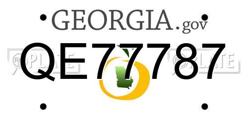QE77787 Georgia License Plate
