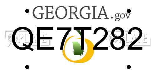 QE7T282 Georgia License Plate