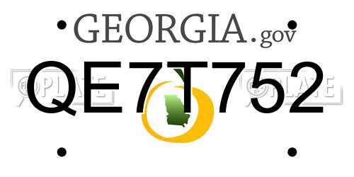 QE7T752 Georgia License Plate