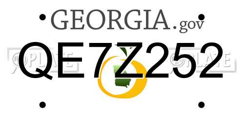 QE7Z252 Georgia License Plate