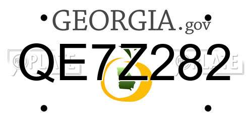 QE7Z282 Georgia License Plate