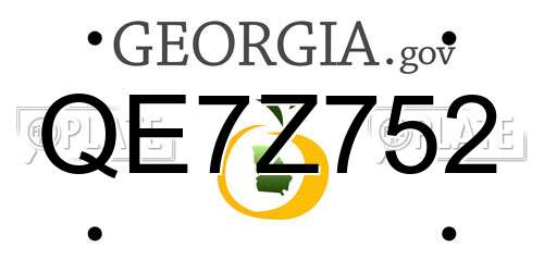 QE7Z752 Georgia License Plate