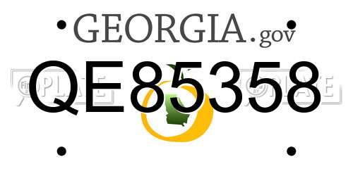 QE85358 Georgia License Plate