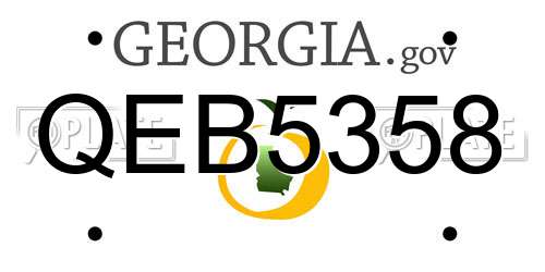 QEB5358 Georgia License Plate