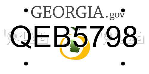 QEB5798 Georgia License Plate