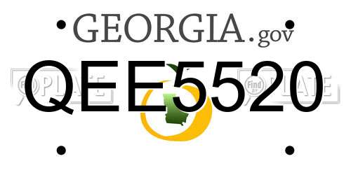 QEE5520 Georgia License Plate